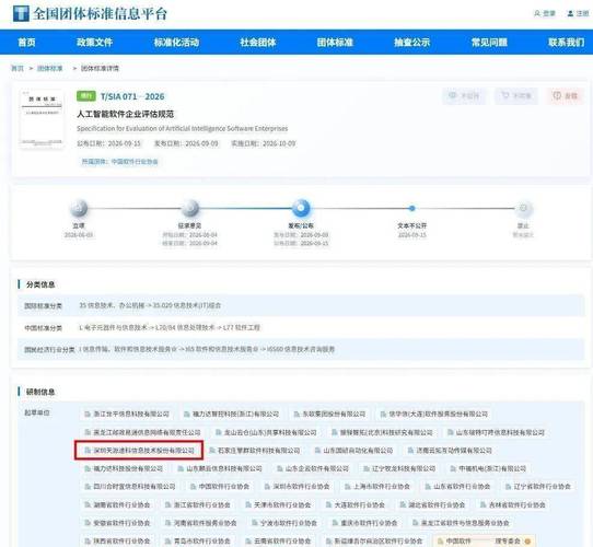 天源迪科参与《人工智能软件企业评估规范》标准起草